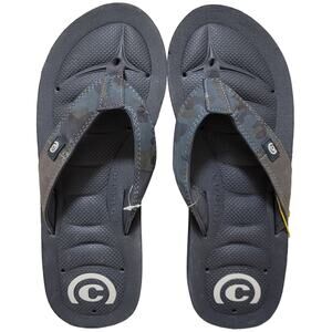 Cobian Men Hobgood Draino Beach Pool Flip Flop Sandal Size US 12 Ocean Camo Grey